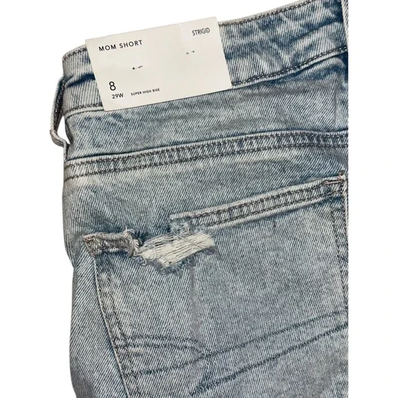 New with tags American Eagle Mom Short STRIGID Distressed Super High Rise Size 8 - Picture 4 of 6
